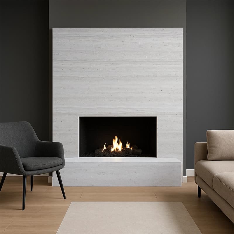 Ivory Unfilled Natural Vein Cut Travertine Slabs 4