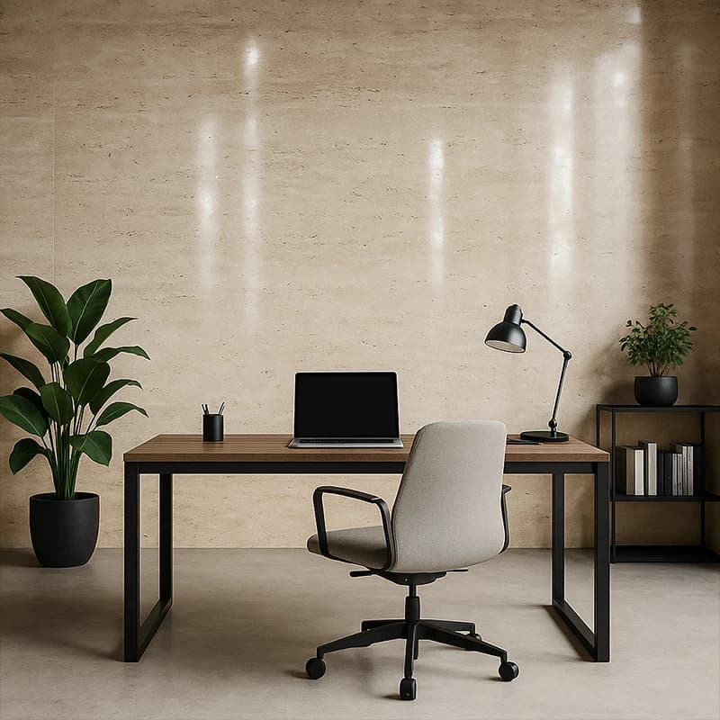 Light Unfilled Polished Cross Cut Travertine Slabs 3