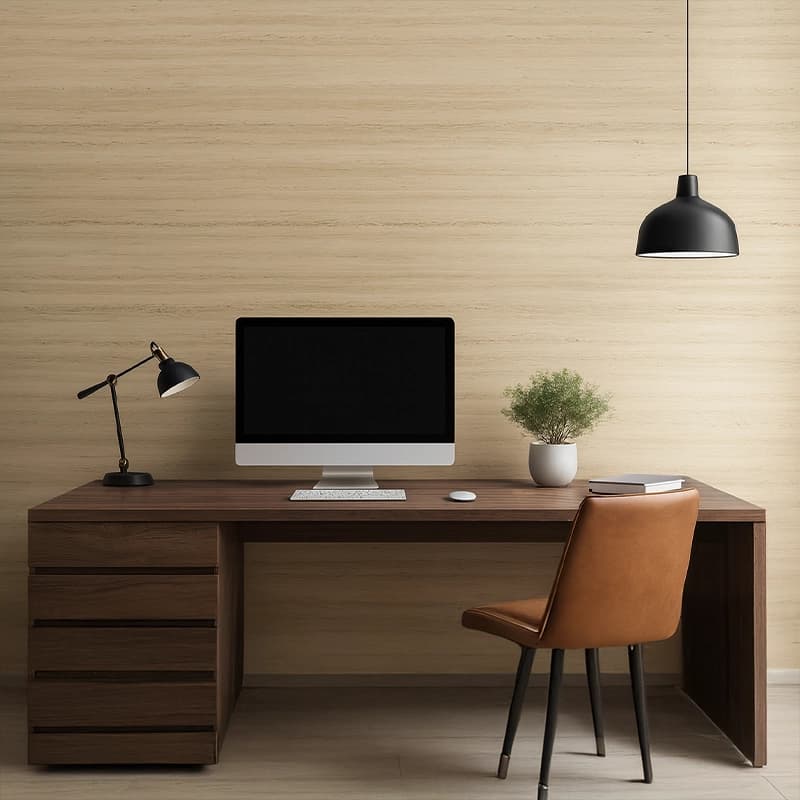 Light Filled Honed Vein Cut Travertine Slabs 3