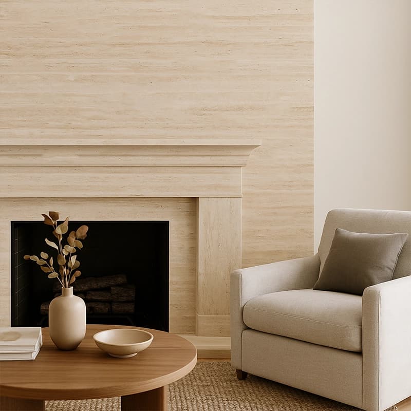 Light Filled Natural Vein Cut Travertine Slabs 2