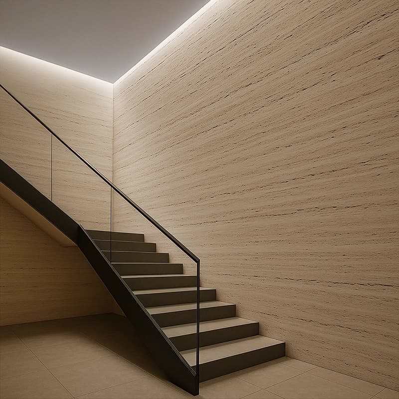 Light Dolgusuz Honlu Vein Cut Traverten Plakalar 3