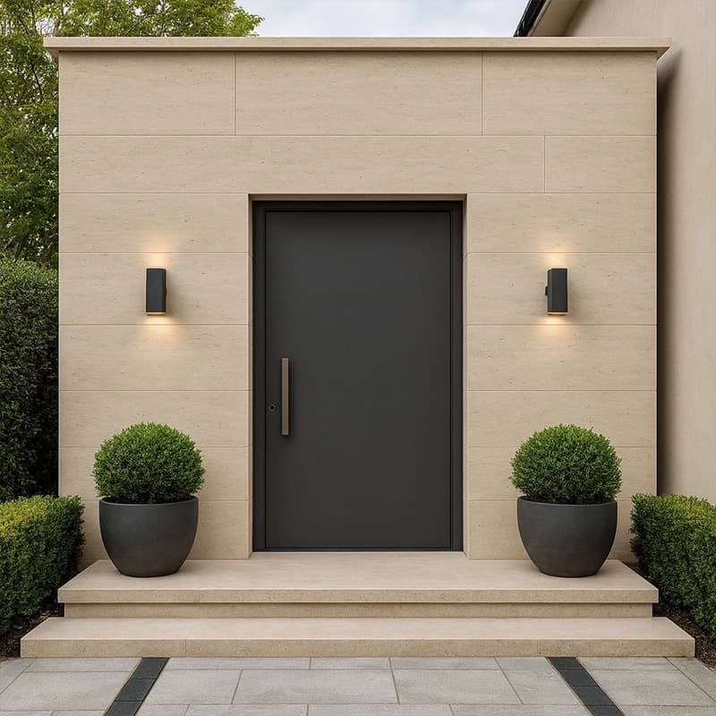 Light Unfilled Brushed Vein Cut Travertine Slabs 4