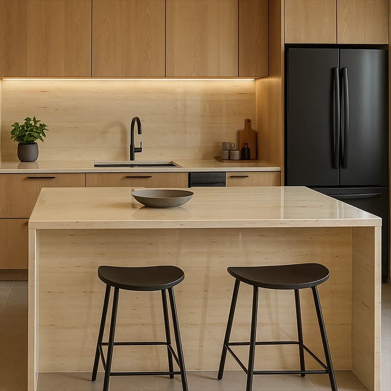 Light Unfilled Polished Vein Cut Travertine Slabs 2