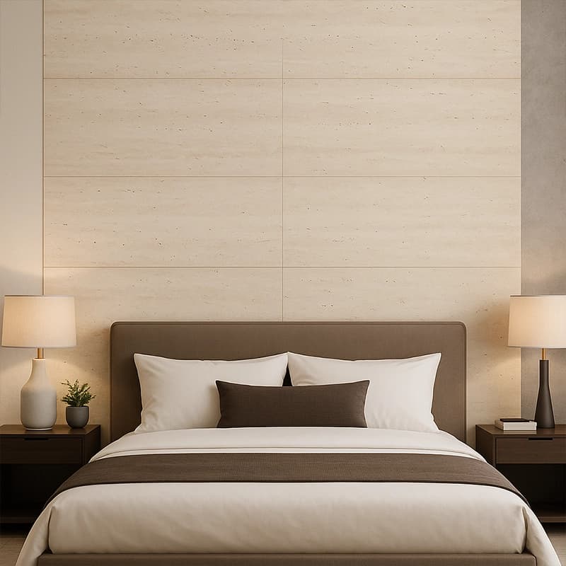 Light Unfilled Tumbled Vein Cut Travertine Slabs 4